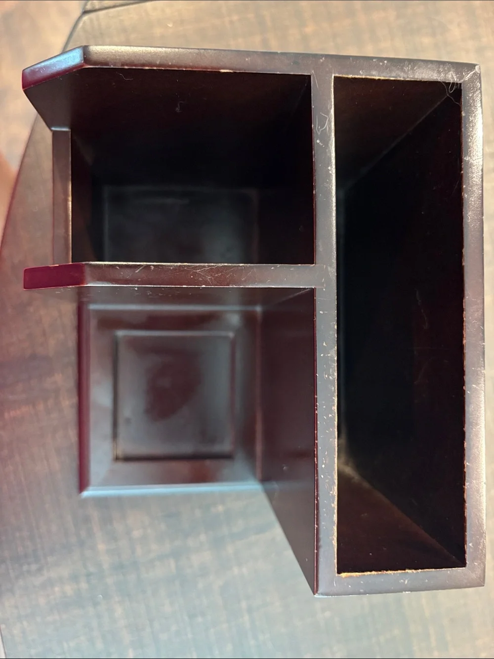 Pottery Barn Bedford Wood Desk Organizer Caddy - Mahogany Finish